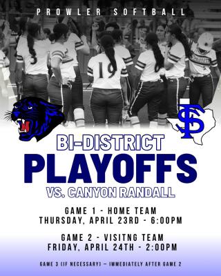 The Prowlers open playoff action Thursday in Seminole against Canyon Randall. First pitch set for 6 p.m. as Fort Stockton begins its postseason run.