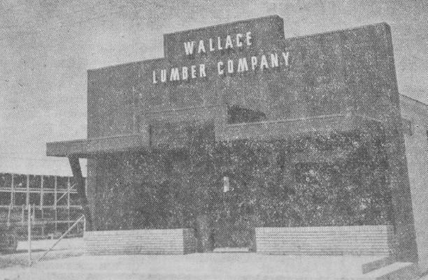 July 1954: MODERNIZATION BUSINESS – This attractive new front has been completed in a modernization program at Wallace Lumber Co., completed recently by the Fort Stockton firm with George O’Neal as contractor.