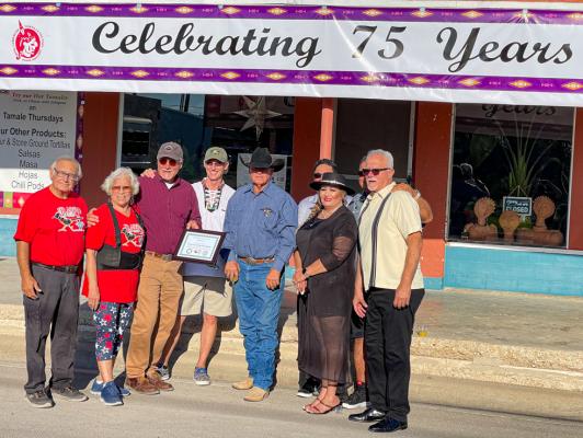 The Comanche Tortilla & Tamale Factory was awarded with a certificate of recognition from the Pecos County Historical Commission as a part of Barrio Fest on Sept. 16. Receiving the award was owner J.B. Gallegos.
