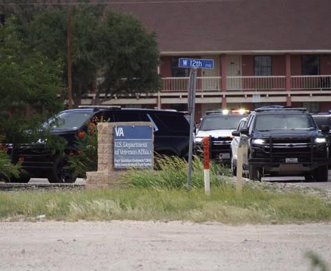 Law enforcement remained on scene at the Fort Stockton VA Clinic as an active incident continued on June 25. Photo by Tristian Barragan