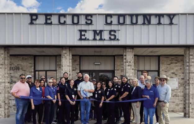 On Monday, the Fort Stockton Chamber of Commerce Board of Directors, Chamber Ambassadors, Pecos County Officials, Officials from the City of Fort Stockton, and EMS family and friends gathered for the new Pecos County EMS facility’s ribbon-cutting and open house. Photo by Renee Gaylor