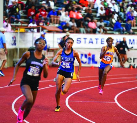 Alissandra Jackson competing in Austin at the State Track Meet PHOTO: UIL Communications