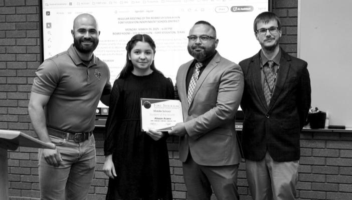 “Alisson’s demonstrates outstanding character. She is respectful, hardworking, and polite. Her positive attitude and dedication make her a role model for her peers and truly deserving of being FSMS March Student of the Month,” said Alisson Acero’s teachers.
