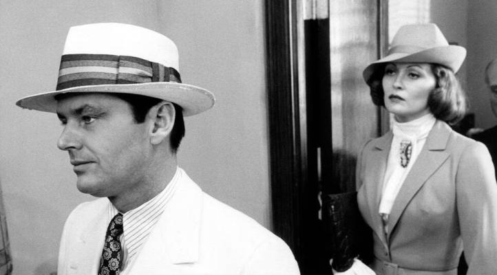 Jack Nicholson and Faye Dunaway in Chinatown which earned the Academy Award for Best Screenplay.