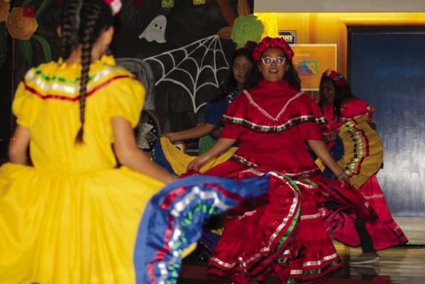 Fort Stockton Intermediate School played host to the First Annual Art Fest on Tuesday, Oct. 31. It was a full house, opening with a traditional Folklorico dance performed by students in costume. Artwork graced the entry hall and displays in the auditorium. After the dance, the school played hot a viewing of the Disney film “Coco” and served popcorn and refreshments. Photos by Kerry Waldrip