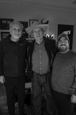 Mike Rhyner, Kirby Warnock and producer Michael Gruber in the studio of the recent Spotify podcast. Courtesy Photo
