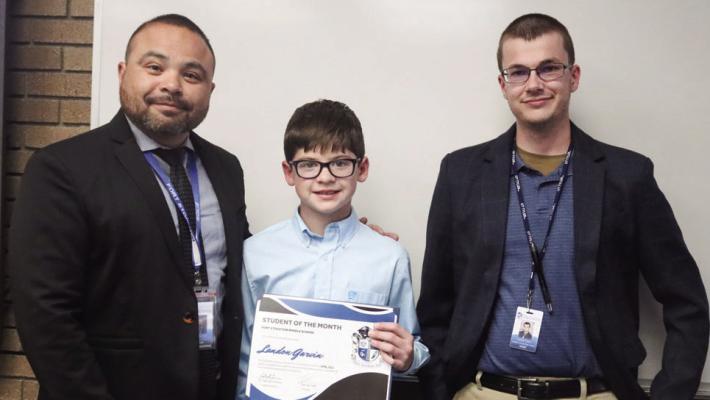 Landon Garvin was recognized as the Fort Stockton Middle School April Student of the month at the April 26 school board meeting. Photo by Shawn Yorks