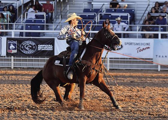Zane Pratt won the Pecos title last week at the West of the Pecos rodeo. Photo by Robby Freeman