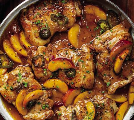 Sweet and spicy jalapeno peach chicken
