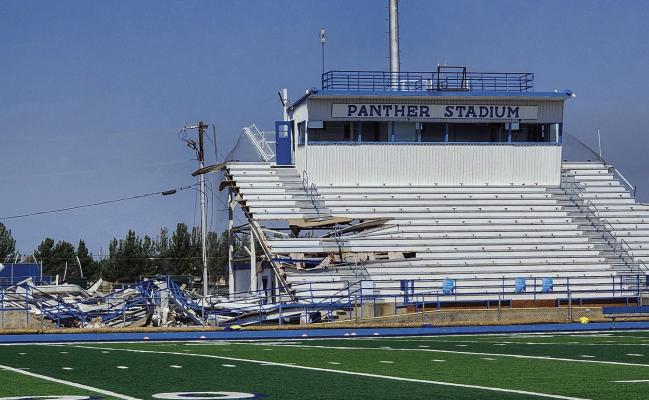 The district’s Maintenance and Operations team carefully began the process before the first machine ever touched the concrete. They salvaged pieces of the stadium’s legacy—bleachers, signage, and fixtures— many of which will be repurposed and placed throughout the district. It’s a thoughtful nod to the history and memories held within those stands, where generations of Fort Stockton students, families, and fans gathered. Photo by Tristian Barragan