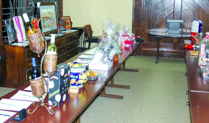 Some of the items up for bid at the Joy Run Silent Auction through Dec. 8 at the Fort Stockton Chamber of Commerce. Photo by Kerry Waldrip