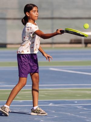Fort Stockton’s Tennis facility played host to a summer tennis camp last week, with an early morning session (pictured) featuring kids in grades 6-8 and a second late morning session featuring kids in grades 3-5. Photos by Shawn Yorks