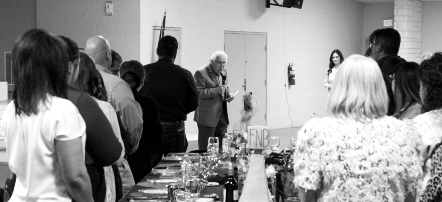 Reverend Travis Reames led the invocation for the Fort Stockton’s Chamber of Commerce Banquet last week. Photo by Joh Covington