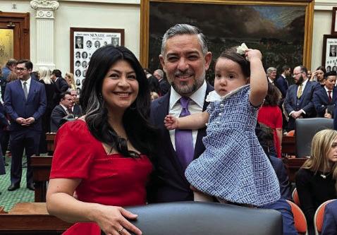 Senator César J. Blanco and his family pictured on the opening day of the 89th Session of the Texas Legislature.