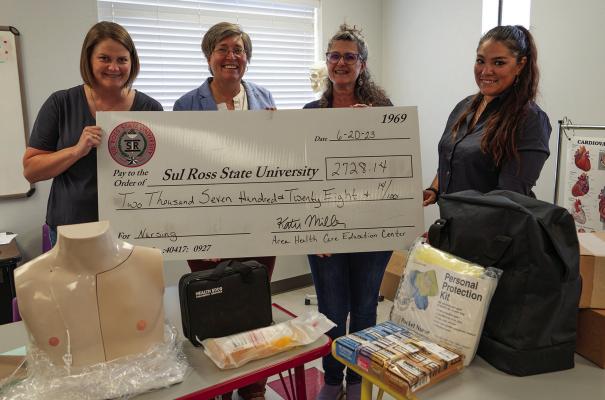 From left: Katie Miller, PBAHEC director; Dr. Bonnie Warnock, dean of the College of Agriculture, Life and Physical Science, Angela McGuyer, instructional technologist, SRSU Department of Nursing; and Bianca Gray, PBAHEC.