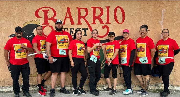 Cutline: AMBULOCOS! The Pecos County EMS at last years Barrio Fest, Loteria Themed 5k, Relay and Kids Run.