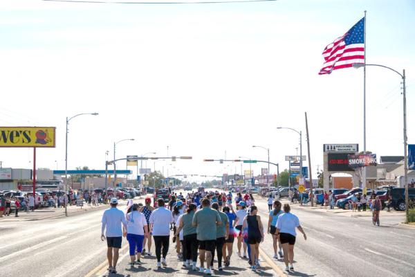 More than 100 runners and walkers kicked off the city’s America 250 celebration Saturday morning during the LoneRunner Run Club’s Freedom Run: Stars, Stripes &amp; Strides 5K. Photo by Tristian Barragan
