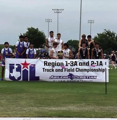 On Saturday, the Buene Vista Longhorns track team placed 3rd in the Abilene Christian 1-3A and 2-1A regional meet in the 4x200 and have secured the wildcard for a spot to run in Austin. The Team now prepares to compete at the state level. Courtesy Photo