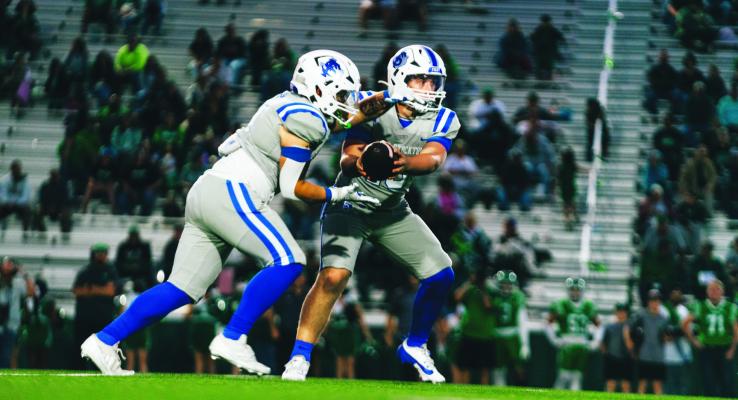 The Fort Stockton High School Panthers wrapped up their regular football season on November 1, facing off against the Monahans Loboes in Monahans. Kasch Norman and Gerry Diaz are pictured here during that game. Photo by Aaron Owens