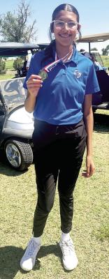 Gianna Corral, who secured a 2nd place finish at the Andrews tournament, had a strong and consistent play all season helped her finish 4th overall in the district, based on average scores throughout the year. Courtesy Photo