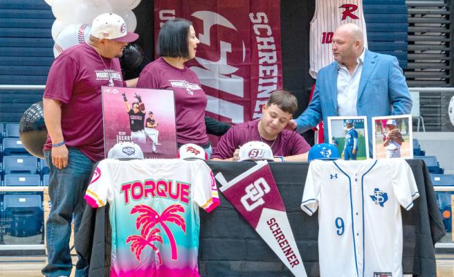 Diaz became the latest Fort Stockton standout to earn an opportunity at the collegiate level. Fort Stockton ISD Athletic Director DJ Howell spoke during the ceremony, emphasizing that Schreiner is gaining more than just an athlete. Photo by Karen Villanueva, Tumbleweed+