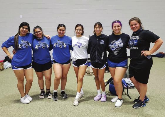 A total of six Fort Stockton females qualified for the state powerlifting meet on Saturday. From left to right: Yadira Hernandez, Madelyn Martinez, Shelby Murphy, Esther Tercero, Alyssa Rangel, Izabella Diaz, Tori Wilkins. Courtesy Photo