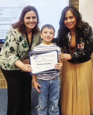 Hudson Slusher is the January Student of the Month. “Hudson is described as a respectful and hardworking student who meets every challenge with a positive attitude and a great smile. He is recognized for his strong responsibility and his ability to stay focused and persevere even when learning pushes him outside of his comfort zone. His dedication and strong character make him an outstanding role model,” shared his teachers.