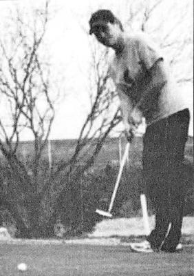 APRIL 2001- First in district. Senior Valerie Nolen takes a putt at the local course. She led the FSHS team to a district championship. (Chris Dyess Photo)