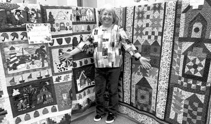 Master Quilts - Sylvia Villalba, pictured, is a member of the Senior Center’s Lazy Daisy Quilters, and won first place at the recent quilting show at the Fort Stockton Library.