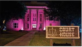 Pretty in Pink Pecos County — This year the Pecos County Courthouse will again be illuminated in pink for Breast Cancer Awareness Month and coinciding events. Courtesy Photo
