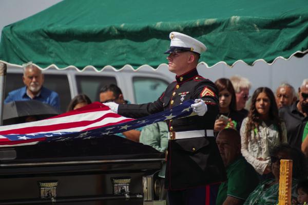 Loved ones gathered to lay Jaime Morales to rest. The service included full military honors from the United States Marine Corps, a solemn final salute for a life taken too soon. Taps echoed through the air as family and friends said goodbye. Jaime was killed in a hit-and-run on July 1, a case that remains under investigation. These photos are shared with the blessing of his family, in memory of a son, a Marine, and a friend. Photos by Tristian Barragan