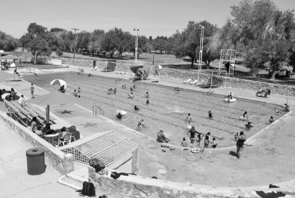 Over 100 people attended the opening of the Comanche Springs Pool this past Tuesday in Fort Stockton. The temperatures peaked in the high 80s and low 90s during the afternoon. The opening of the pool comes before a scorching two-week stretch that is currently projected to have high temperatures of no lower of 90 degrees and six days that reach at least 99. Photo by Nathan Heuer