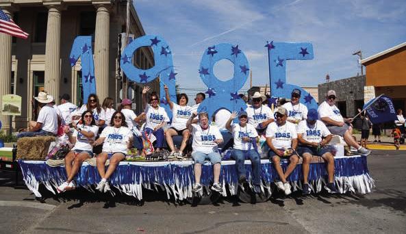 The Water Carnival parade is a cherished time for class reunions to gather and take part in the community’s summer celebration. Many alumni groups from Fort Stockton High School were present in full spirit, riding in vehicles adorned with class years and messages of hometown pride. Cheers and hugs were exchanged as classmates reunited on floats and sidewalks, some traveling hundreds of miles to return to the town they once called home. Photo by Tristian Barragan