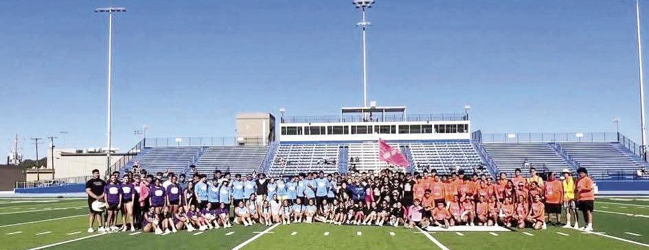 Freshmen, sophomores, juniors, and seniors all took part in the annual Powderpuff football games this year. The games were played inside the newly renovated Panther Stadium following construction and facility upgrades. Courtesy Photo