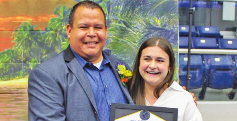 Shack was presented her awarded by assistant superintendent Gil-Rey Madrid.