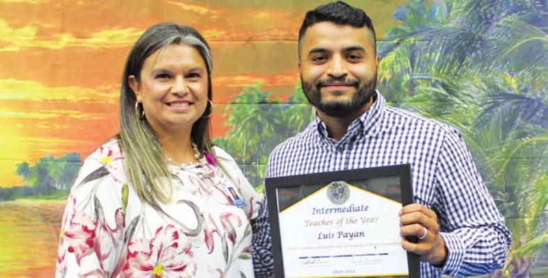 Payan was presented his award by assistant superintendent Amanda Urias.
