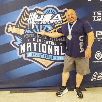 Castaneda, a 1989 graduate of Fort Stockton High School and former Panther football player, recently won gold in the bench press at the USA Powerlifting National Championships held in Philadelphia. Courtesy Photo