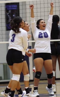 Senior Sophia Hernandez celebrates a point last week against Monterey. Shawn Yorks/file photo