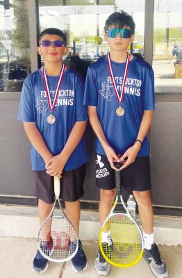 Miguel Lujan and Jerick Bernal are all smiles after mixed doubles.