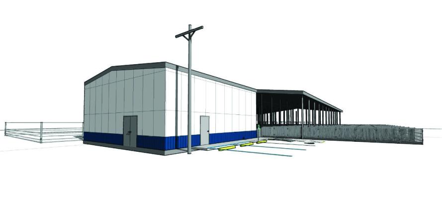 A perspective drawing by VLK Architects of the proposed new Agricultural Sciences facility at Fort Stockton High School. (Courtesy of FSISD)