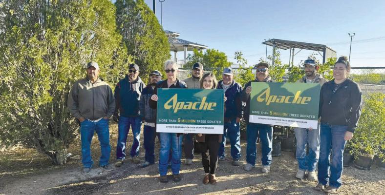 In cooperation with Apache, Keep Historic Fort Stockton Beautiful hosted their annual Trash Off day April 13. Don’t Mess with Texas annual Trash Off Day is the largest single one-day event in the state, this is the signature event for the Great American Clean up, the nation’s largest community involvement program. This year Apache kindly donated trees to the residents of Fort Stockton.