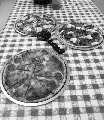 Pizzas prepared by the Dinner Tonight members. Courtesy Photo