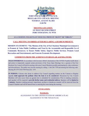 Agenda Page 1
