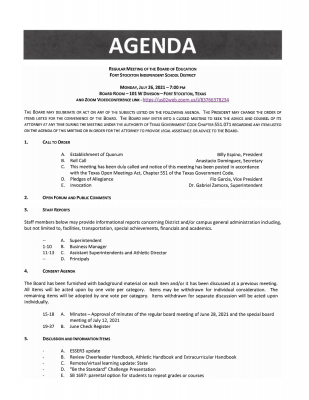 Agenda page 1
