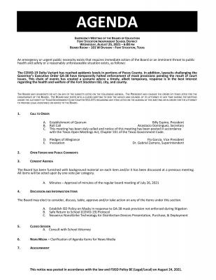School Board Agenda