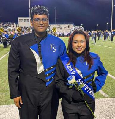 Krystian Rodriguez and Aria Rojas were selected as the Band Beau and Sweetheart during halftime of the Panthers final home game of the season on Oct. 28 against Pecos. Courtesy Photo