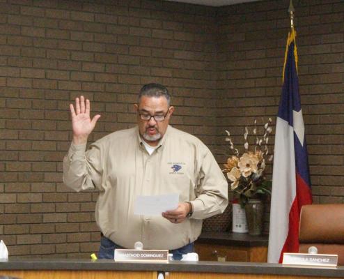 Also pictured is Anastacio Dominguez, who retained his seat by way of being in an uncontested race
