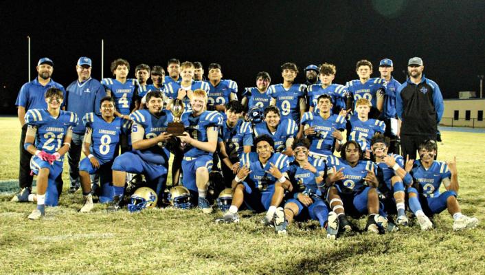 The Buena Vista football team claimed their first district title in the last five years Friday when they defeated Marfa. Courtesy Photo of Staci Eckhart Schoenfeldt