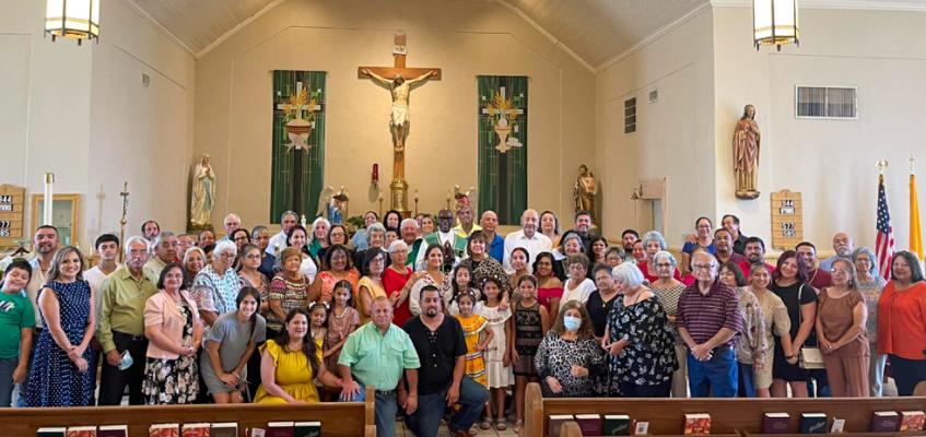 Father Francis closed Barrio Fest festivities with a special Catholic Mass at the historic St. Joseph’s Church in Fort Stockton. Those in attendance who took a group picture which Father Francis stated the gathering was historic as it marked a new tradition that is well rooted in the heritage and identity of Fort Stockton residents. Courtesy Photo
