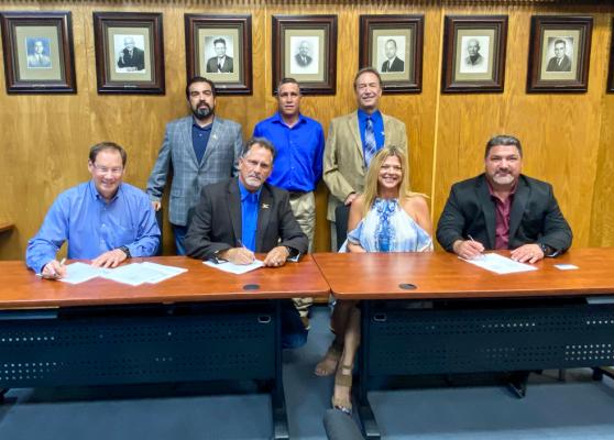 The Fort Stockton City Council, Fort Stockton City Manager, and Fort Stockton Mayor signed the economic development agreement with Lancium LLC after Tuesday’s special meeting at city hall. 